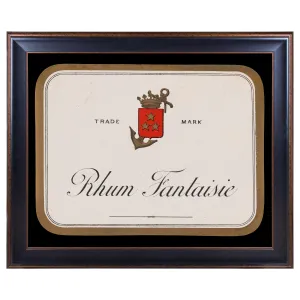 Lithograph of Antique Rum Label from the French West Indies in New Framing