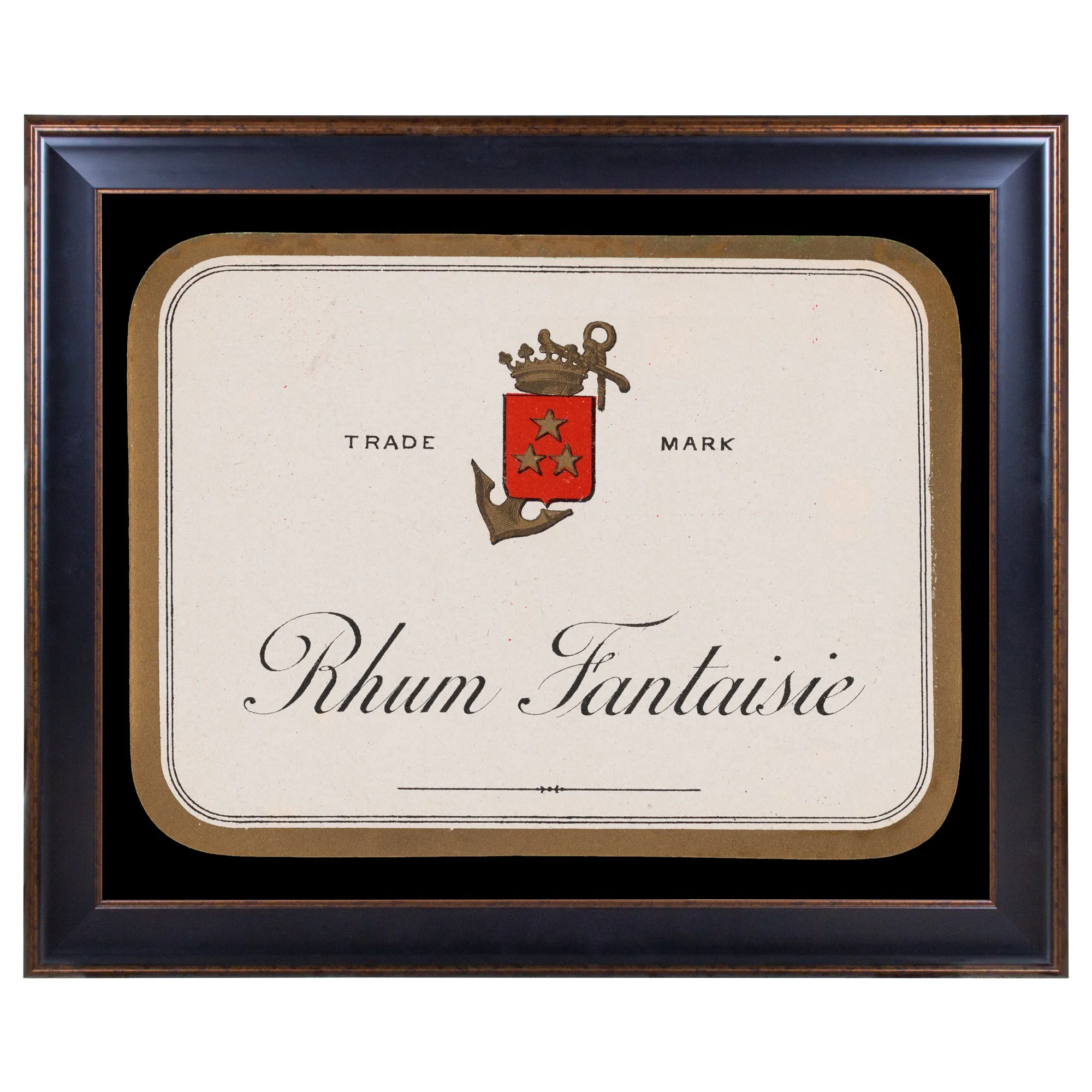Lithograph of Antique Rum Label from the French West Indies in New Framing