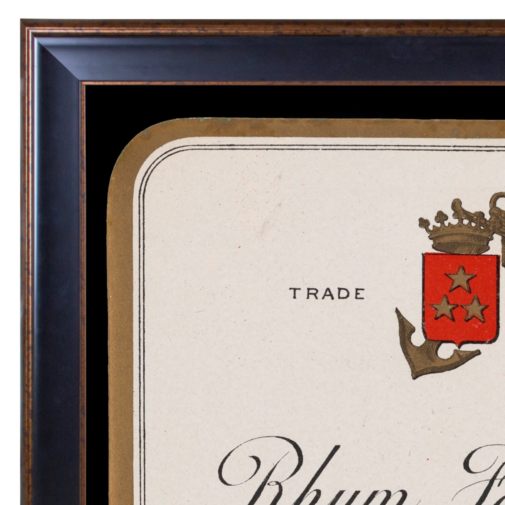 Lithograph of Antique Rum Label from the French West Indies in New Framing