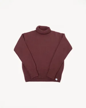 LOCT01.151 - Merino Wool Cashmere Blend Turtle Neck Pullover Relaxed Fit - Dark Brown
