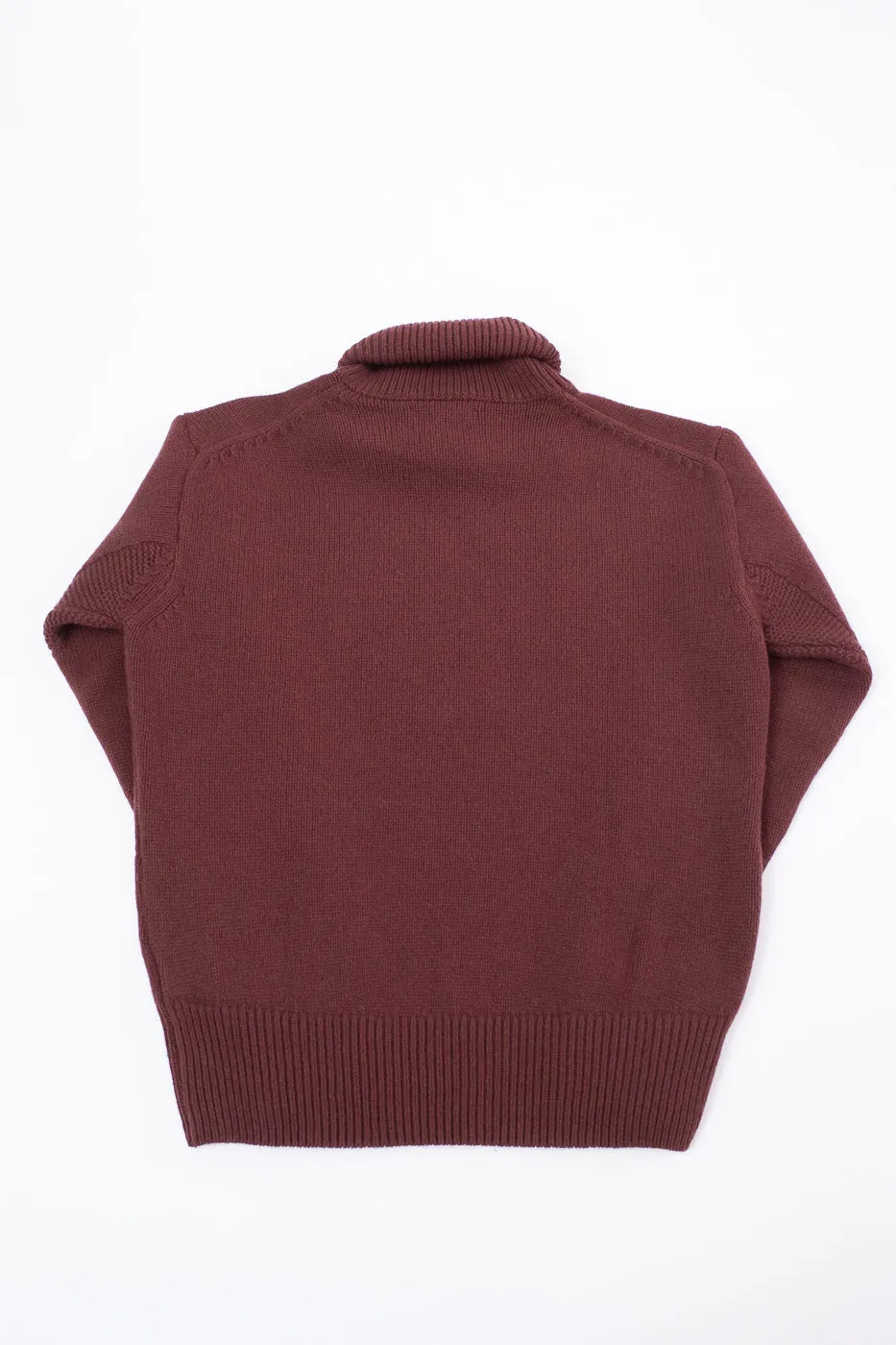 LOCT01.151 - Merino Wool Cashmere Blend Turtle Neck Pullover Relaxed Fit - Dark Brown