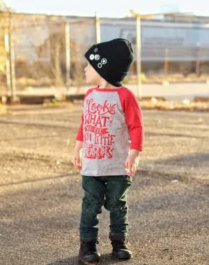 Look What You Did You Little Jerk! Christmas Raglan Tee