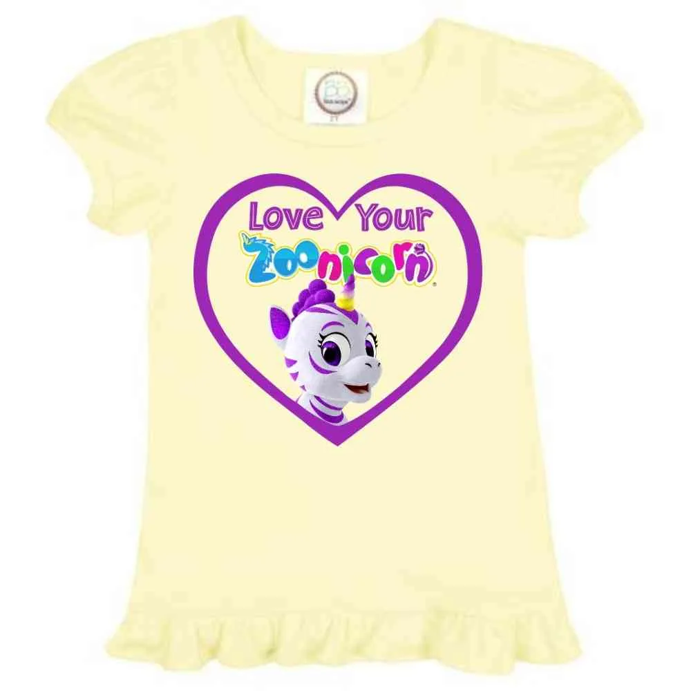 Love Your Zoonicorn, Promi, Ruffle Girl's Tee