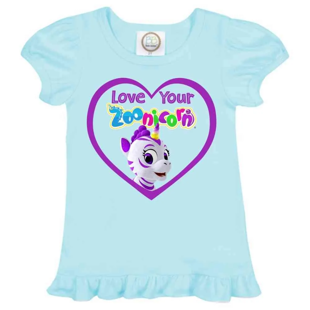Love Your Zoonicorn, Promi, Ruffle Girl's Tee