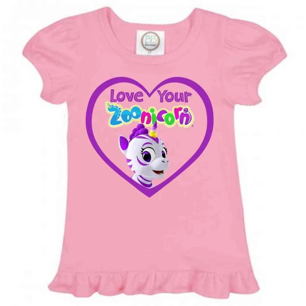 Love Your Zoonicorn, Promi, Ruffle Girl's Tee