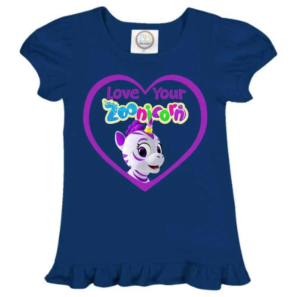 Love Your Zoonicorn, Promi, Ruffle Girl's Tee