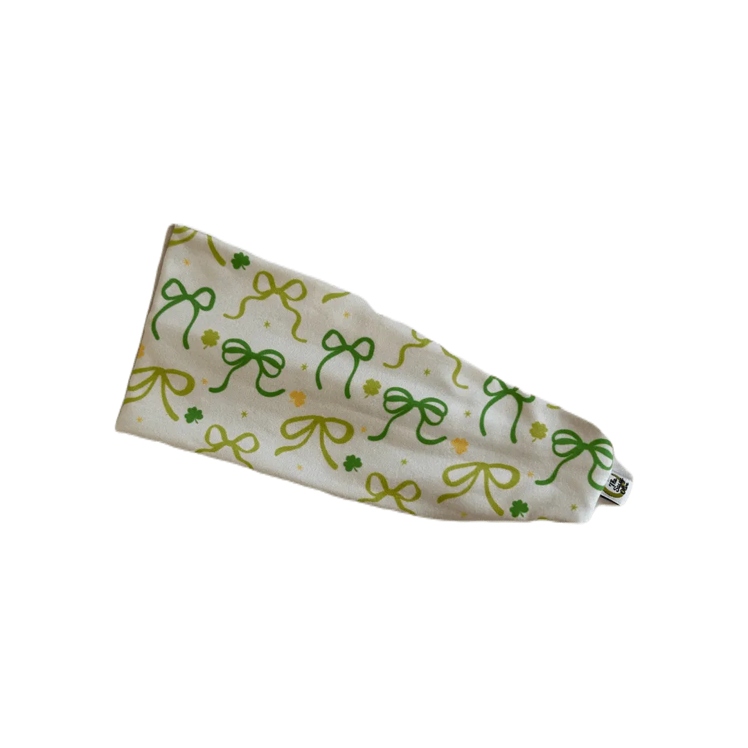 Lucky Green Bow Stretch Headband