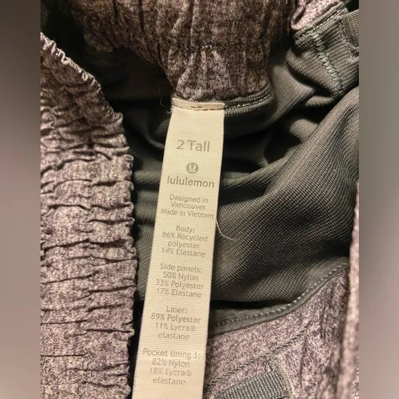 Lululemon Hotty Hot Short Il * Long 4” Heather Lux Multi Black size 2 Tall
