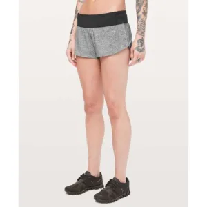 Lululemon Speed Up LR Shorts 2.5&quot; Lined  Size 12  Black/Gray  $68