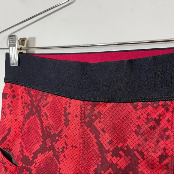 Lululemon What The Sport Short Mini Ziggy Snake Red Tide Cranberry 4 Run Gym