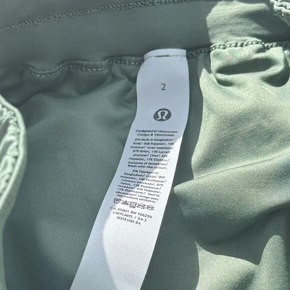Lululemon Track That High-Rise Lined Short 5&quot; grey eucalyptus size‎ 2 NWT