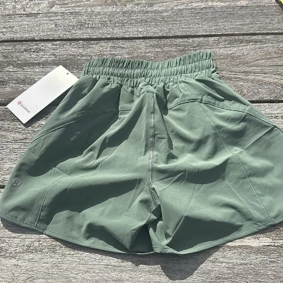 Lululemon Track That High-Rise Lined Short 5&quot; grey eucalyptus size‎ 2 NWT