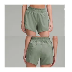 Lululemon Track That High-Rise Lined Short 5&quot; grey eucalyptus size‎ 2 NWT