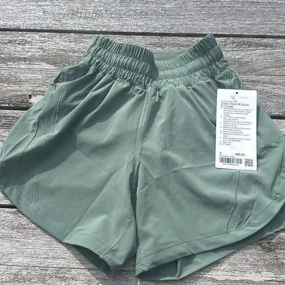 Lululemon Track That High-Rise Lined Short 5&quot; grey eucalyptus size‎ 2 NWT