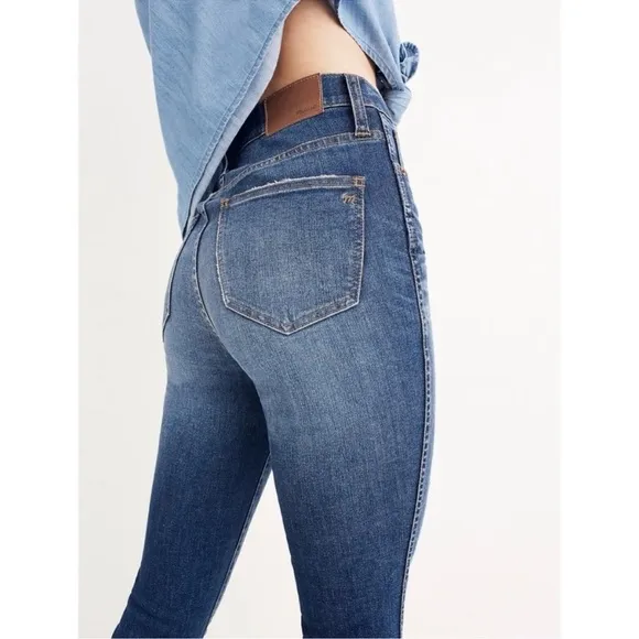 Madewell 10&quot; High Rise Skinny Jeans Button FlyDrop Hem Jean