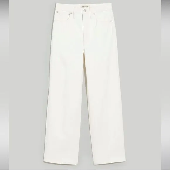 Madewell NWT Perfect Vintage Petite Wide Leg Crop Jeans Size 31P in Tile White