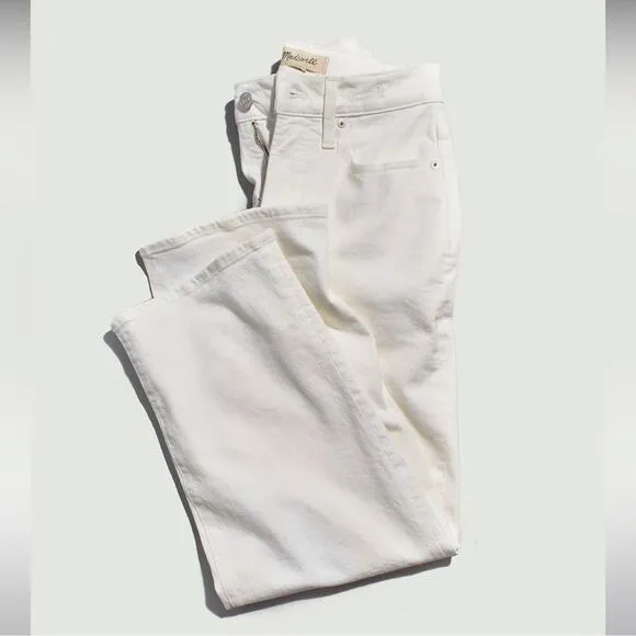 Madewell NWT Perfect Vintage Petite Wide Leg Crop Jeans Size 31P in Tile White