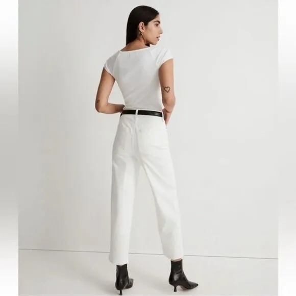 Madewell NWT The Petite Perfect Vintage Wide Leg Crop Jean Size 32P High Rise