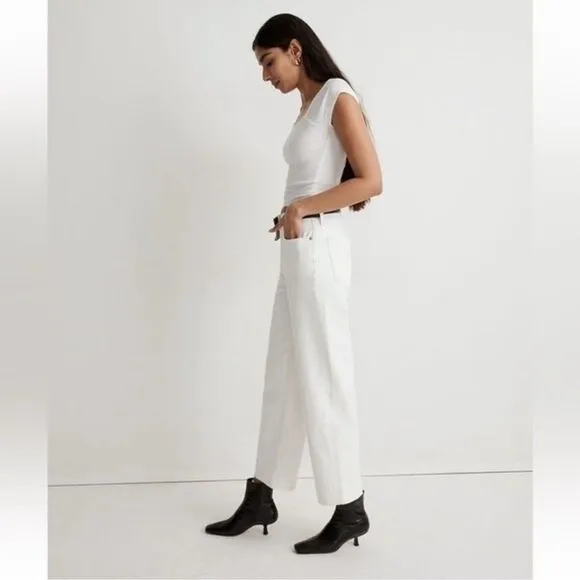 Madewell NWT The Petite Perfect Vintage Wide Leg Crop Jean Size 32P High Rise