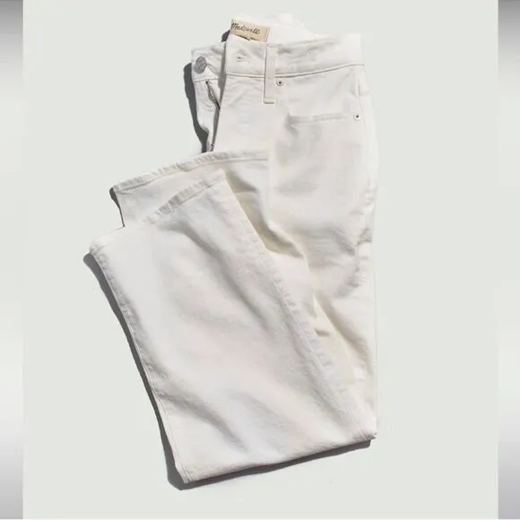 Madewell NWT The Tall Perfect Vintage Wide-Leg Crop Jeans Size 31T in Tile White