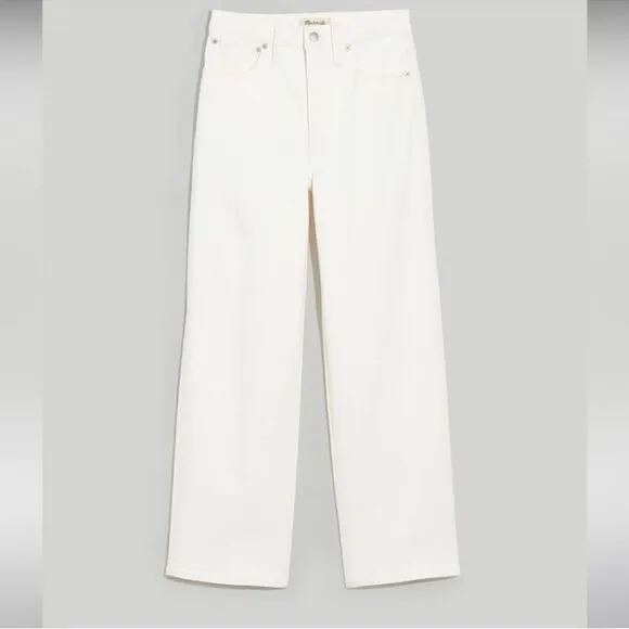 Madewell NWT The Tall Perfect Vintage Wide-Leg Crop Jeans Size 31T in Tile White