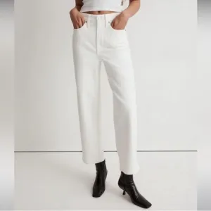 Madewell NWT The Tall Perfect Vintage Wide-Leg Crop Jeans Size 31T in Tile White