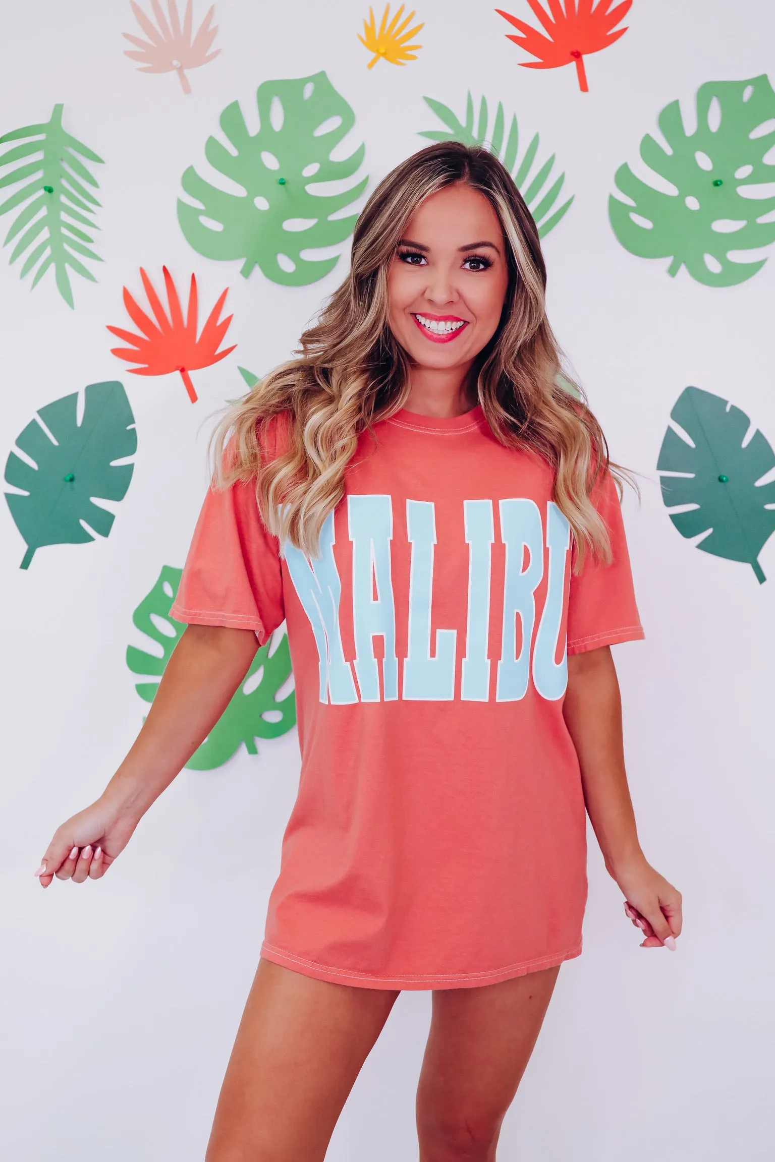 Malibu Graphic Tee - Terra Cota