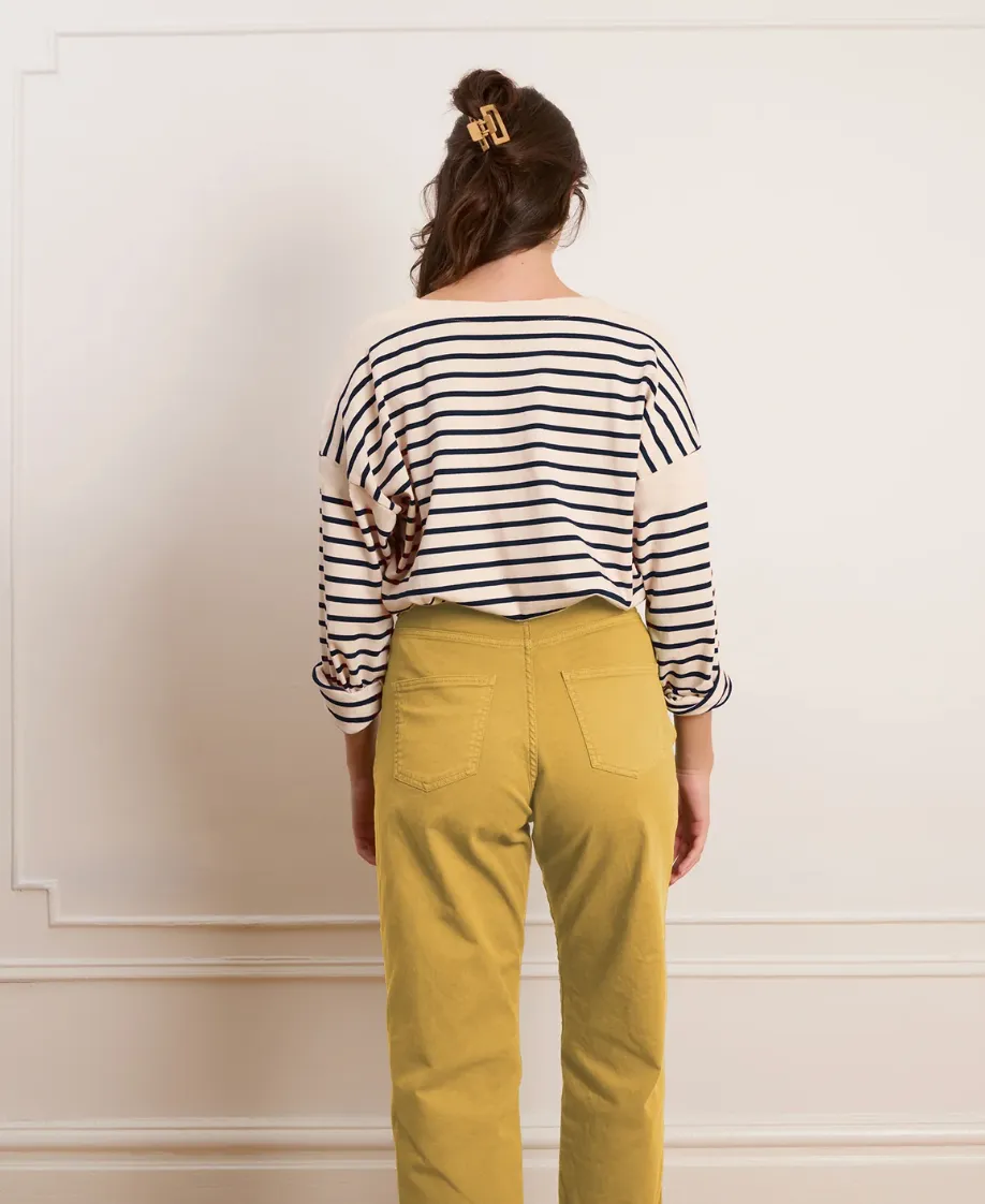 Marianne Oversized Breton Tee - Navy Stripe | Loup