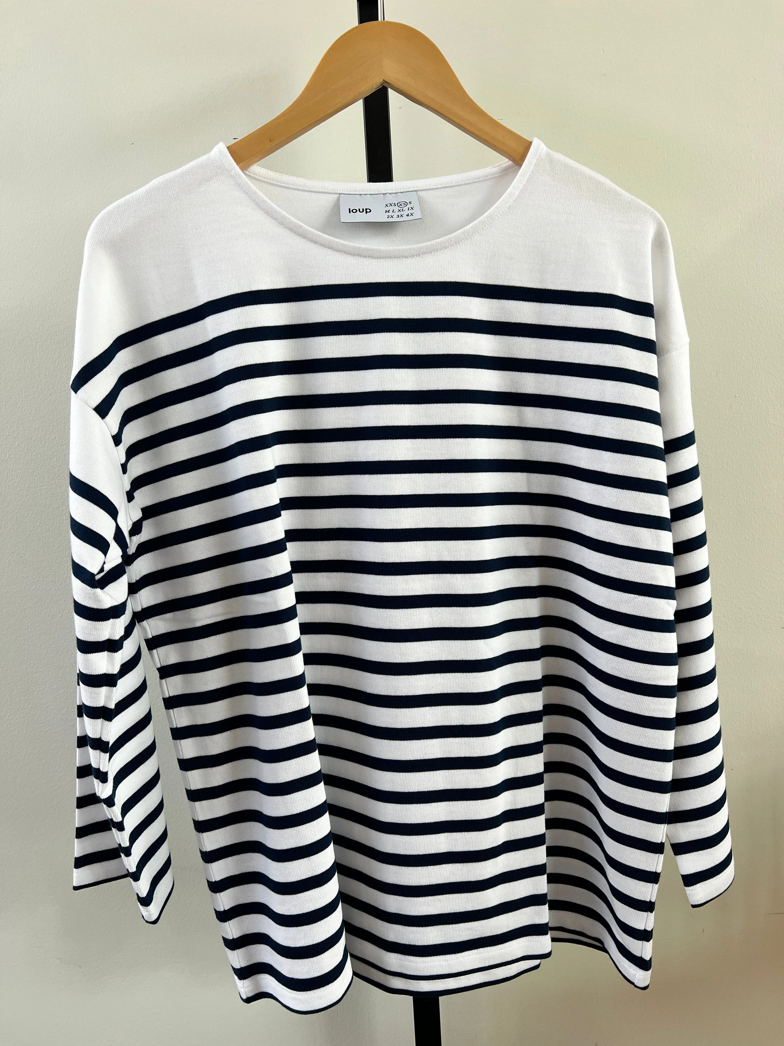 Marianne Oversized Breton Tee - Navy Stripe | Loup
