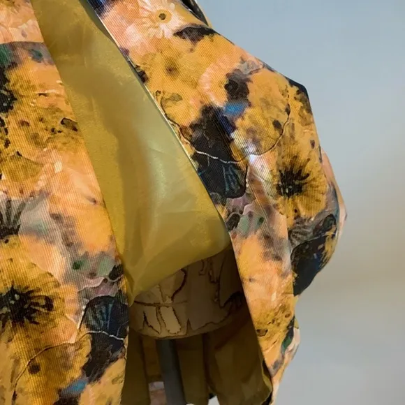 McGinn for Anthropologie Womens Sleeveless Yellow Floral Dress w/Pleats Size 4