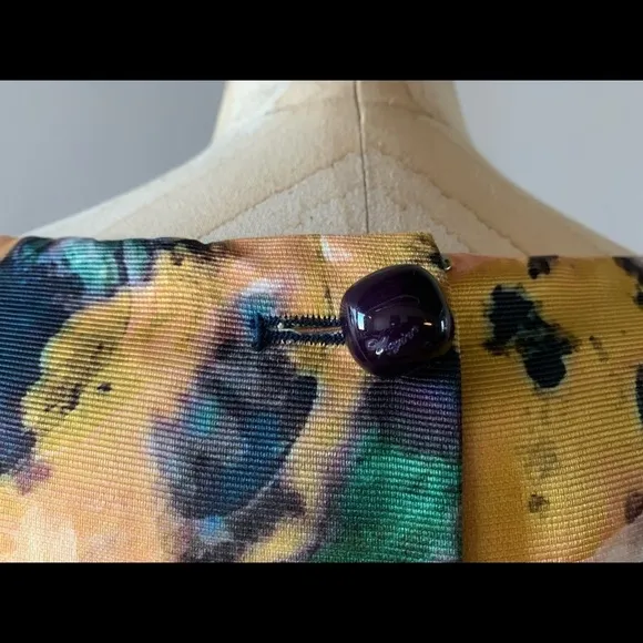 McGinn for Anthropologie Womens Sleeveless Yellow Floral Dress w/Pleats Size 4