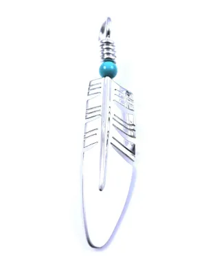 Medium Feather Pendant - Turquoise