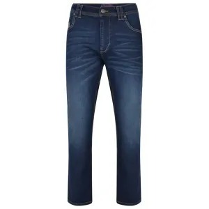Mens Big Size Stretch Slim Fit Dark Washed Jeans (Ortega)