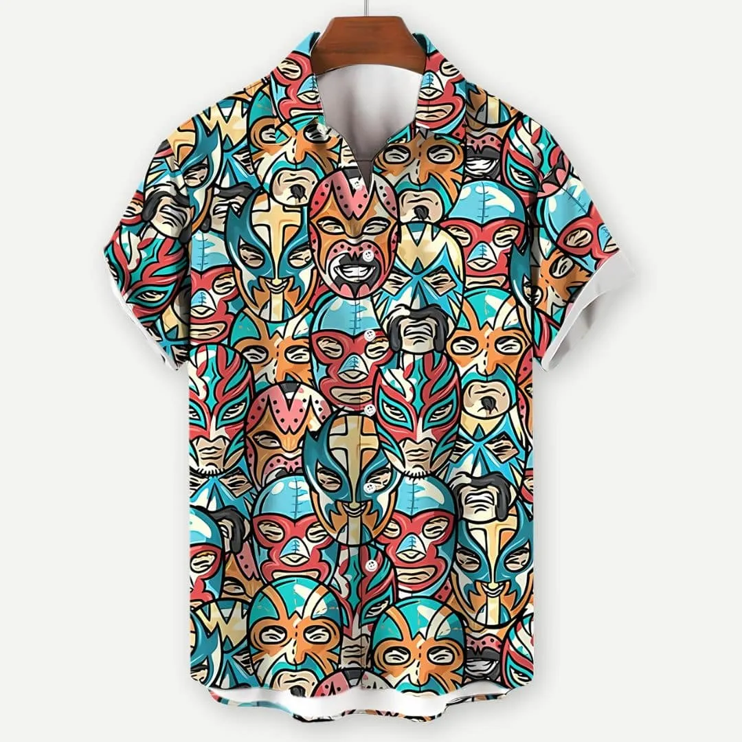 Men’s Casual Lucha Libre Fiesta Shirt