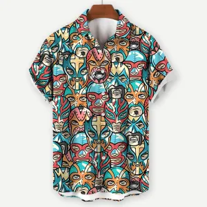 Men’s Casual Lucha Libre Fiesta Shirt