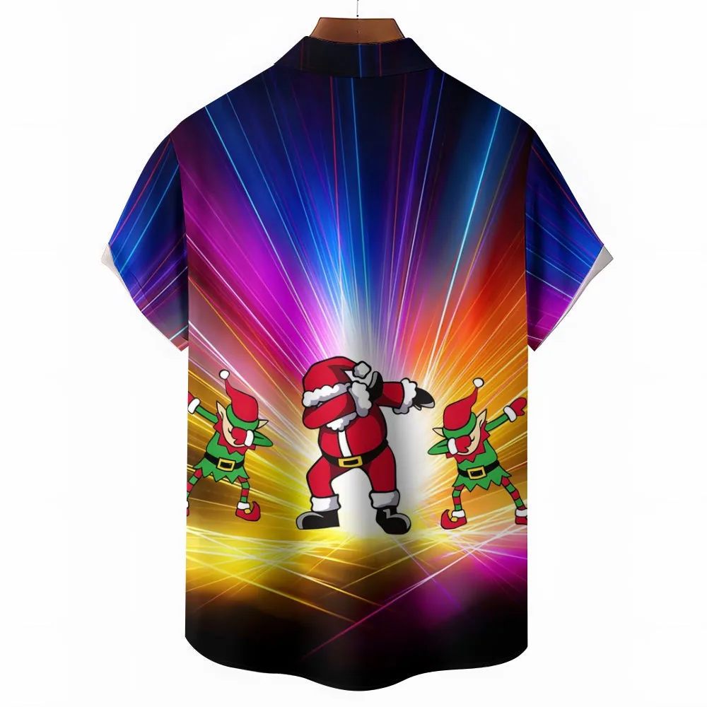 Men's Christmas Print Short Sleeve Shirt 2408000020