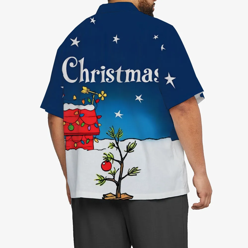Men's Christmas Tree Holiday Blue Cartoon Art Shirts 2310000994