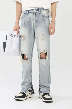 Men's Distressed Slit Jeans