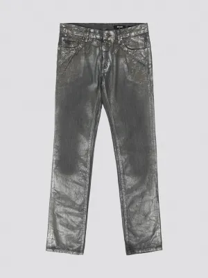 Metallic Straight Cut Jeans