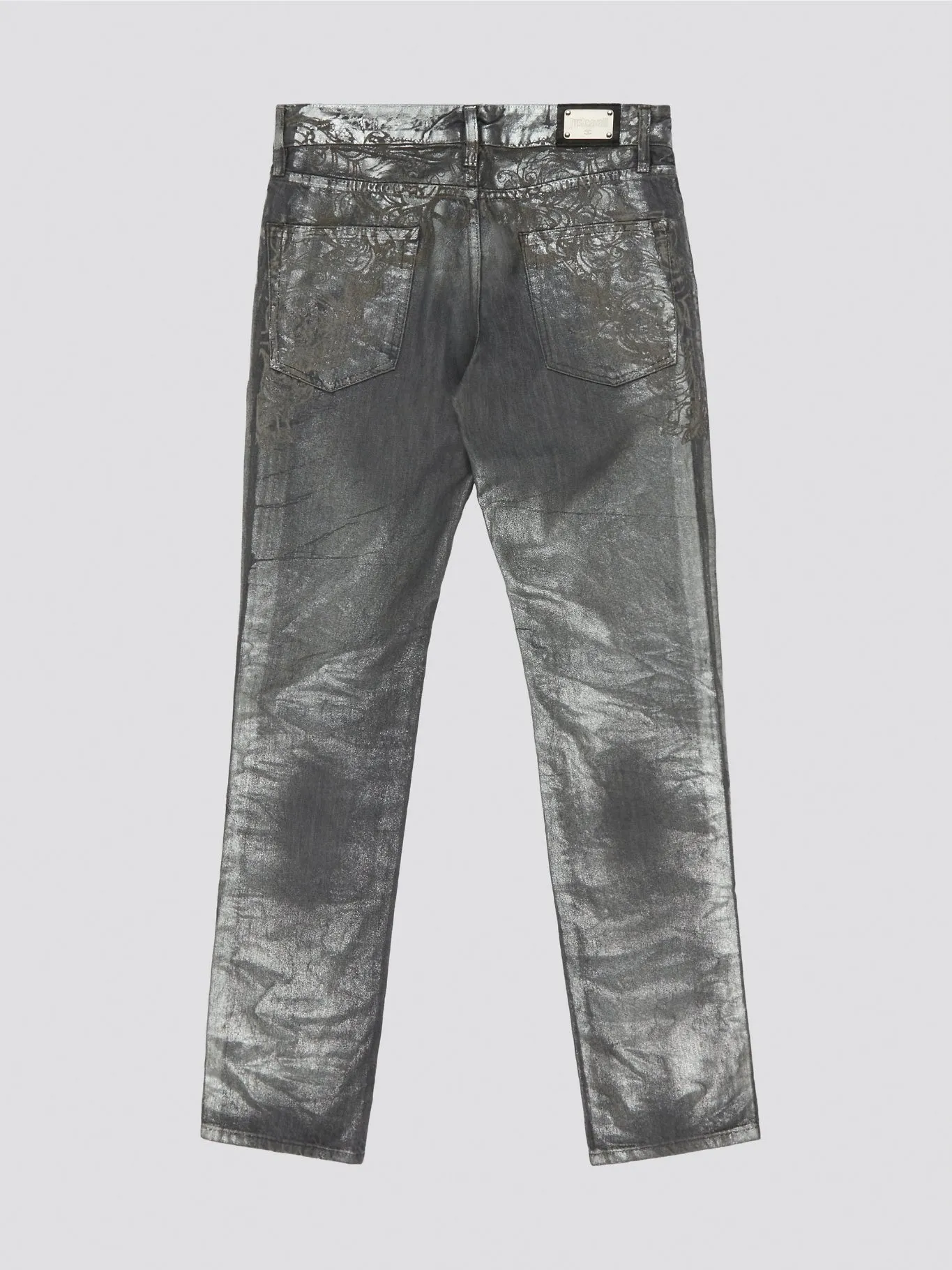 Metallic Straight Cut Jeans