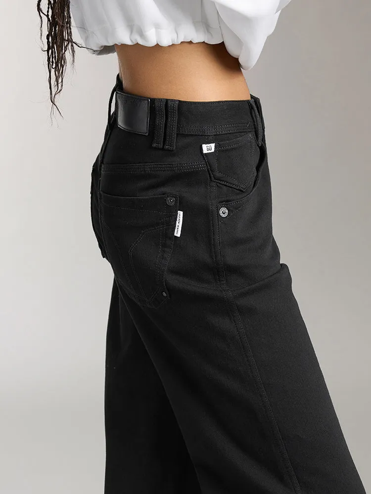 Mid-Rise Straight Jeans