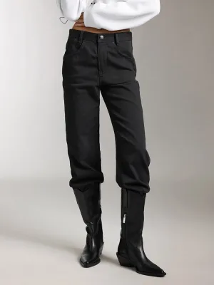Mid-Rise Straight Jeans