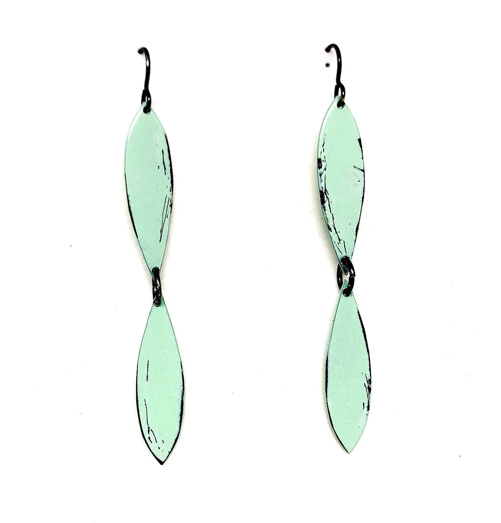 Mint Feather Earrings