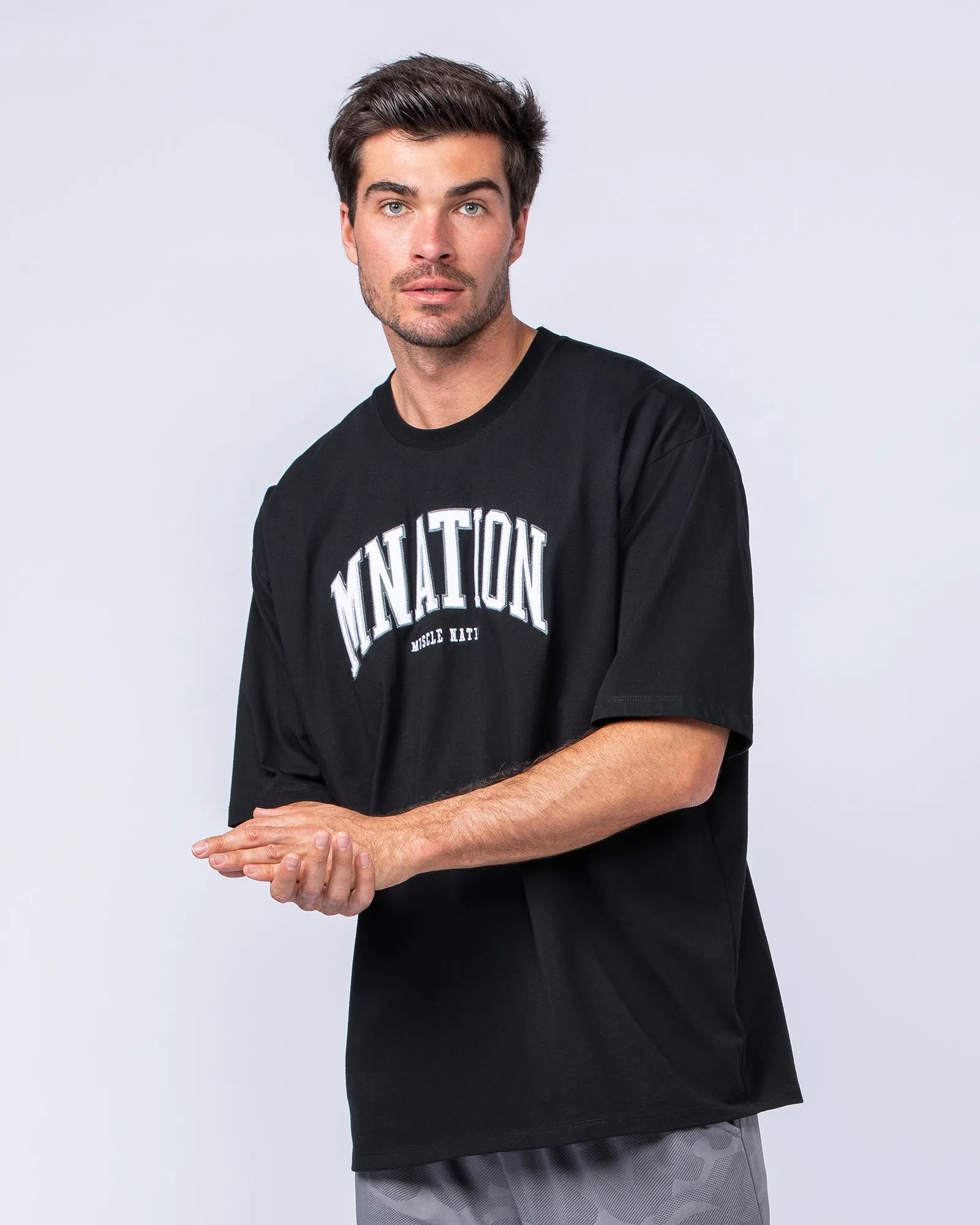 MN Varsity Oversized Tee - Black