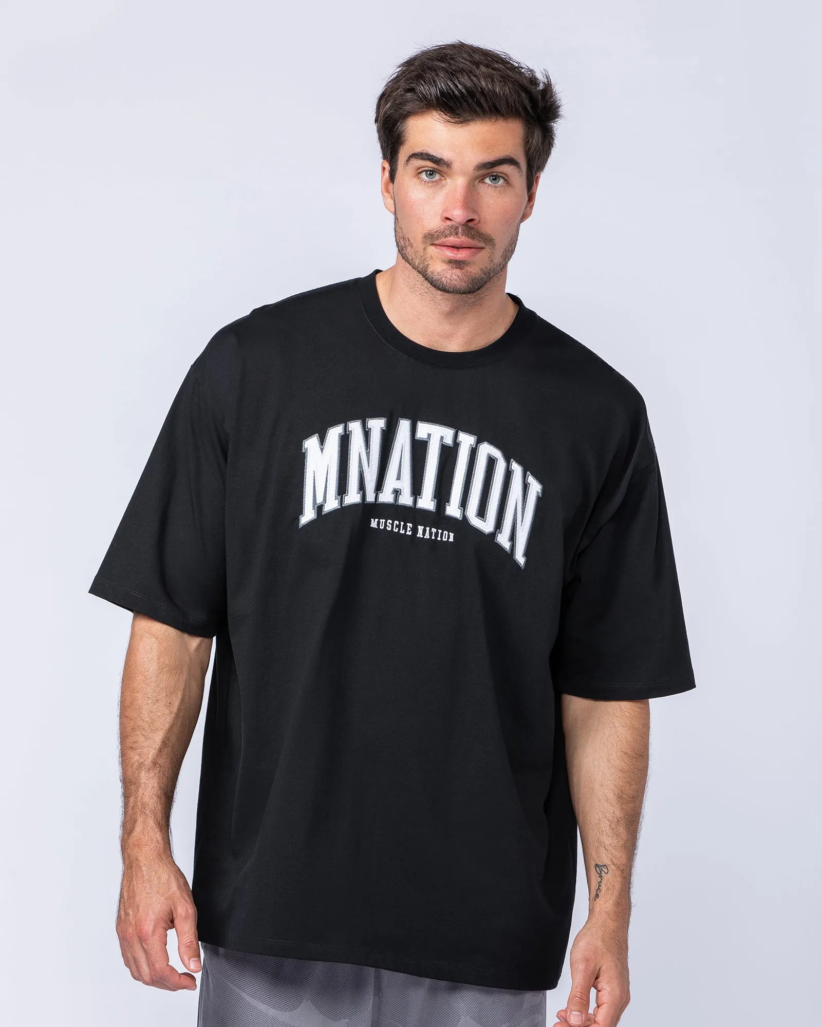 MN Varsity Oversized Tee - Black