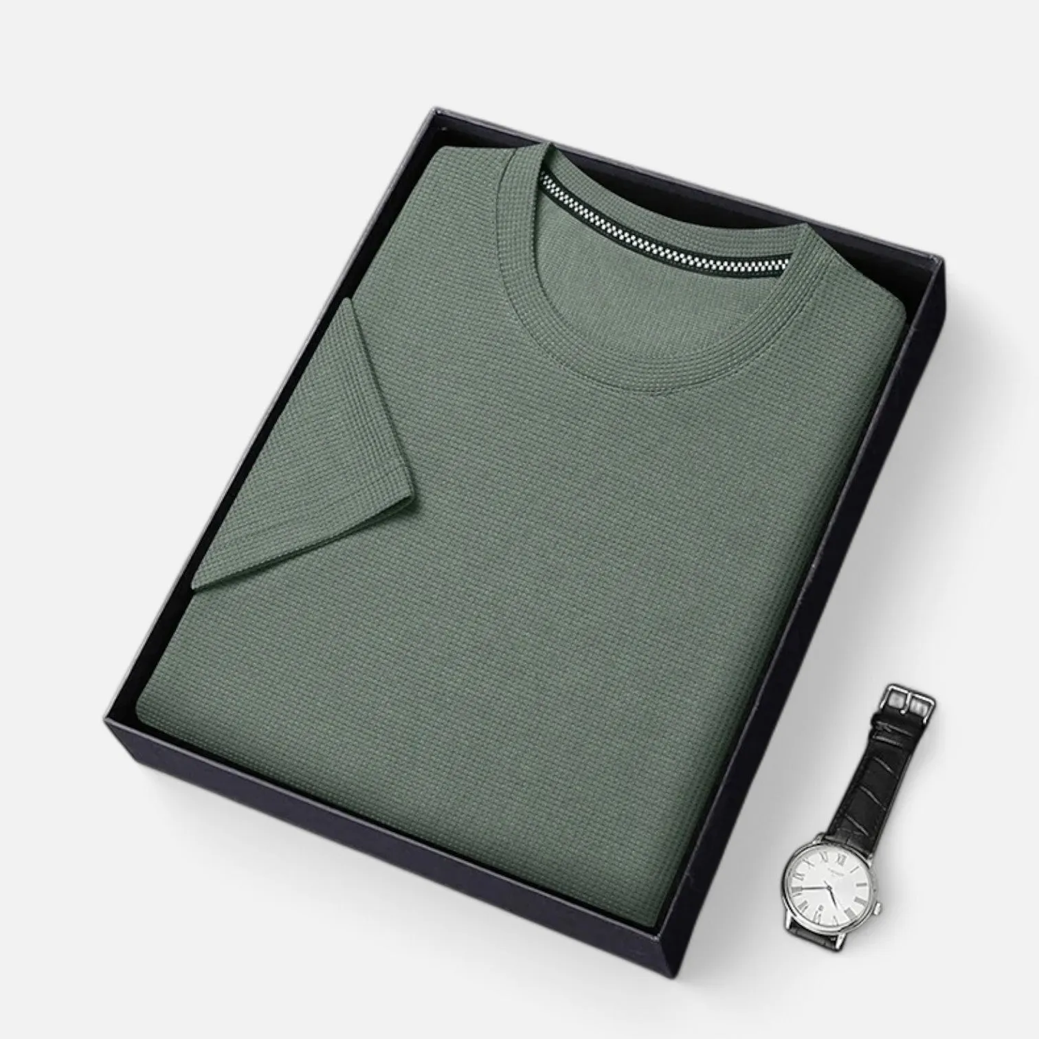 Monacogents | Men's Summer Waffle T-Shirt – Breathable, Short Sleeve, Casual Fit