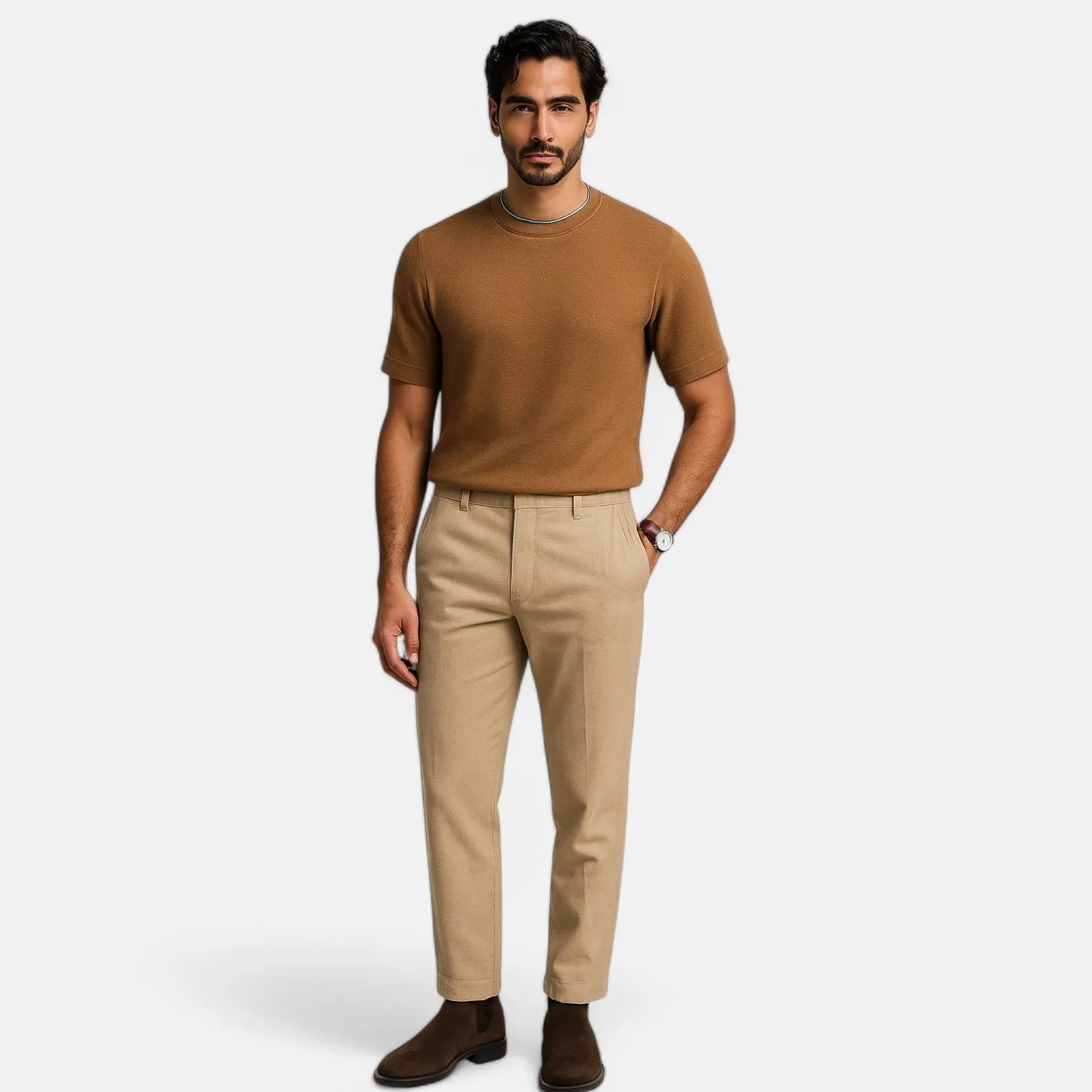 Monacogents | Men's Summer Waffle T-Shirt – Breathable, Short Sleeve, Casual Fit