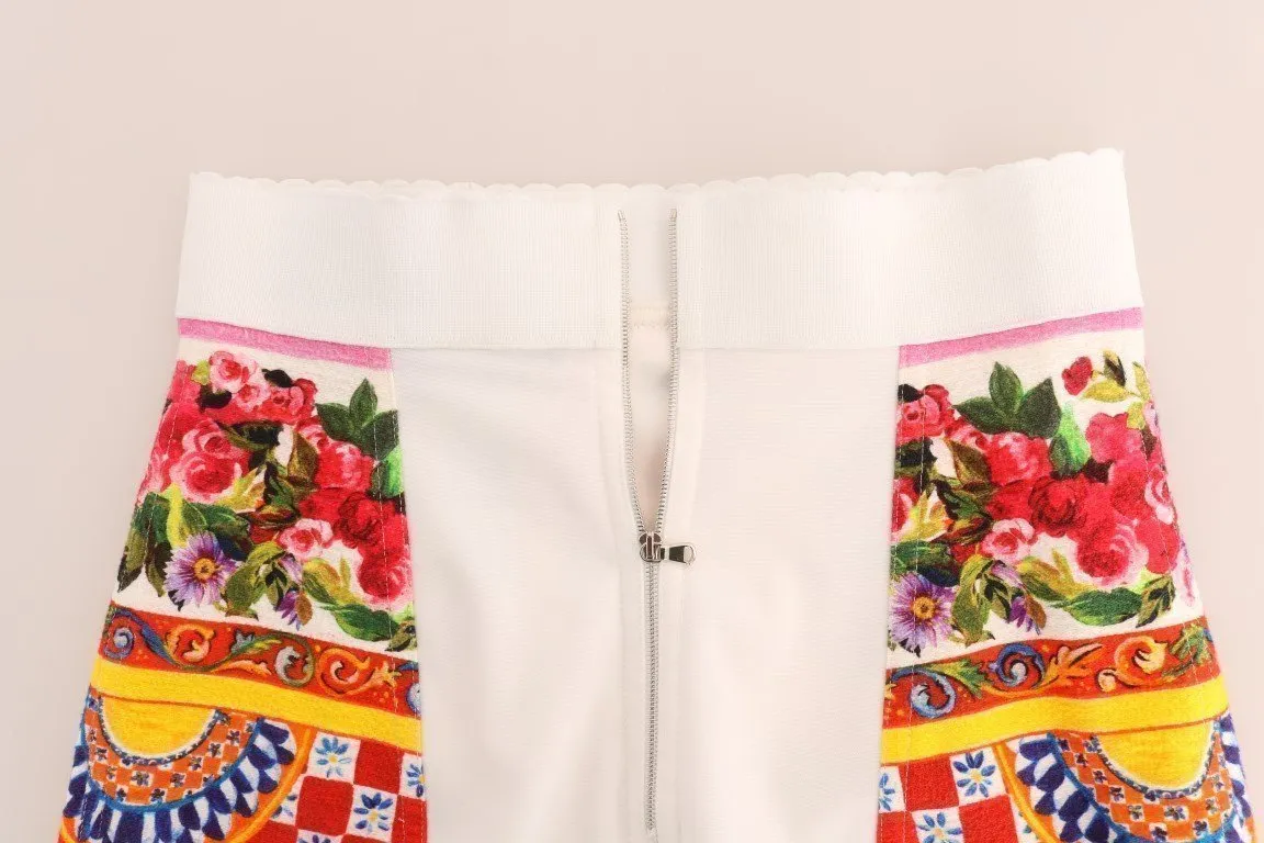 Multicolor Carretto Sicily Print Hot Pants Shorts