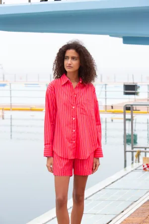 muna cotton shirt in sorbet stripes