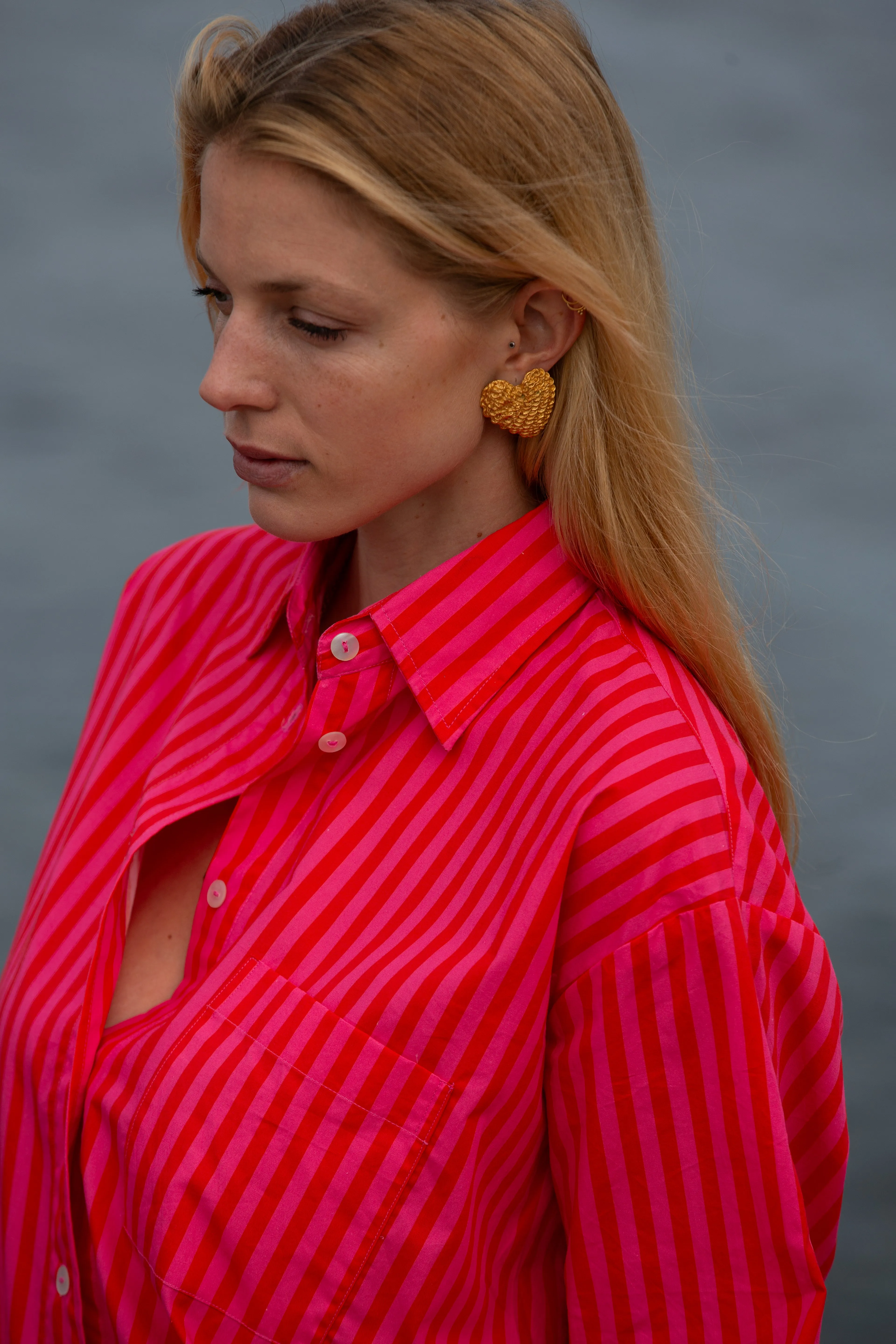 muna cotton shirt in sorbet stripes